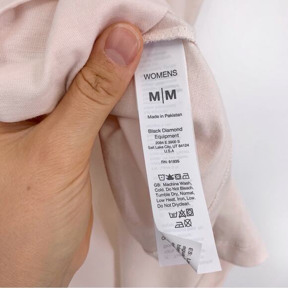 BLACK DIAMOND Brushstroke Graphic T-Shirt Light Pink M *Flawed - Picture 7 of 9